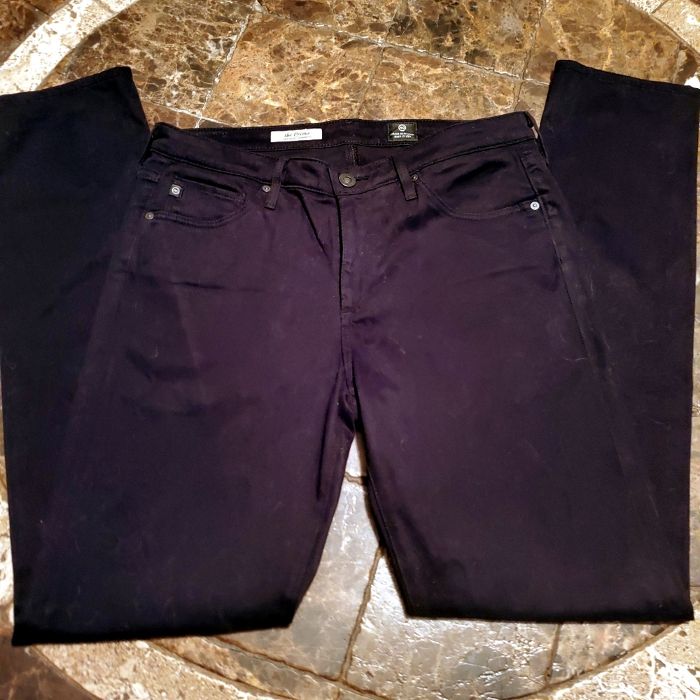 AG Adriano Goldschmied Super Black The Prima mid Rise Cigarette Jeans 30 - Picture 3 of 6